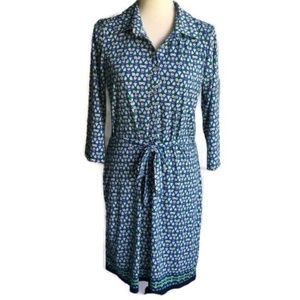 Max Studio Blue/White/Green Floral Dress-Sz M NWT